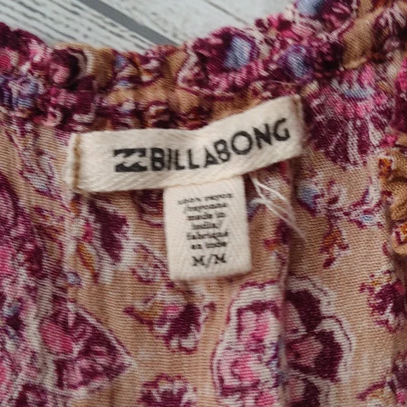 Billabong Boho Peasant Blouse Floral Small - Picture 7 of 10